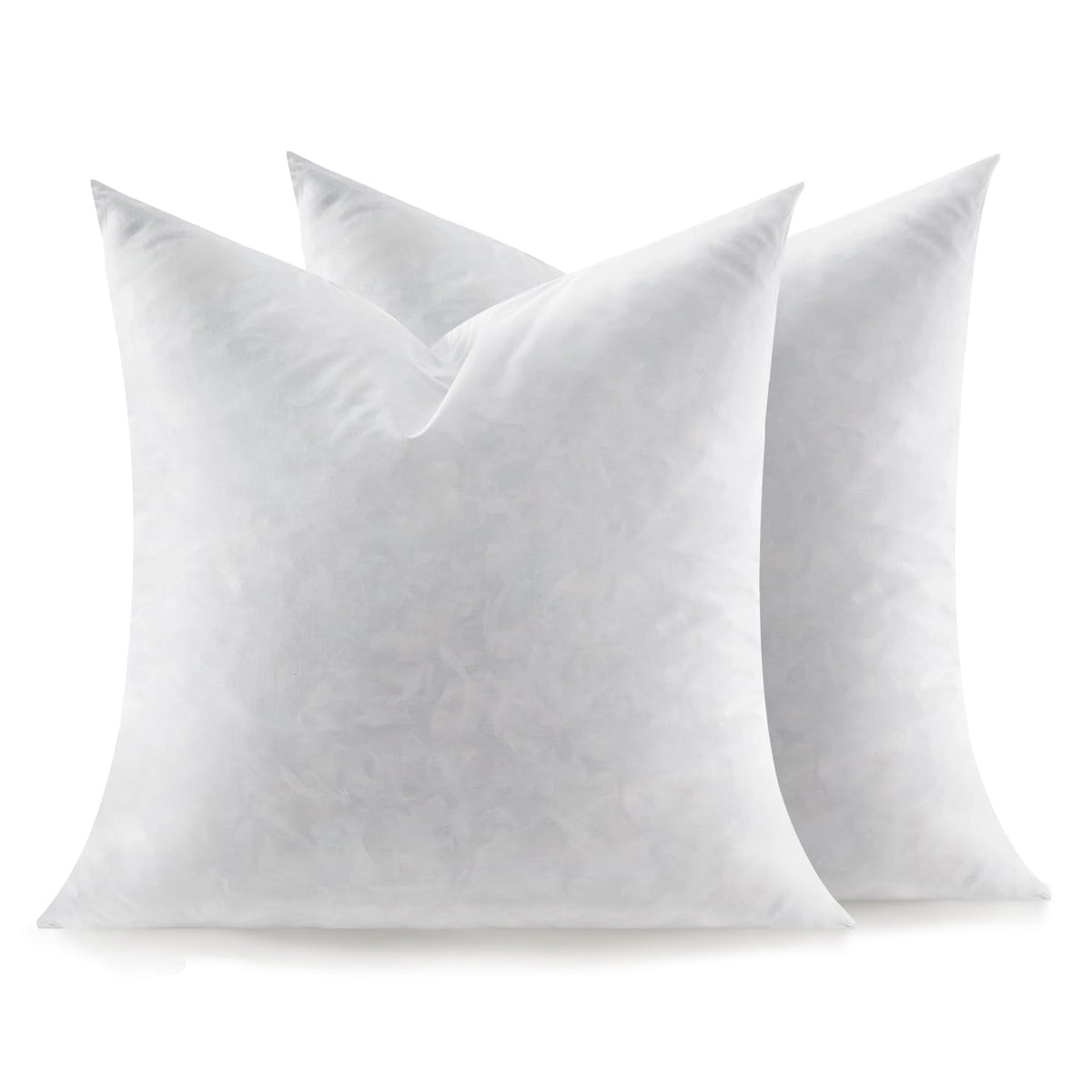 Swandream Euro Pillow Inserts 2-pack on sofa adds plush loft to sofa cushions