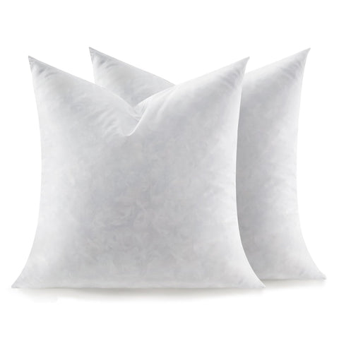 Swandream Euro Pillow Inserts 2-pack on sofa adds plush loft to sofa cushions