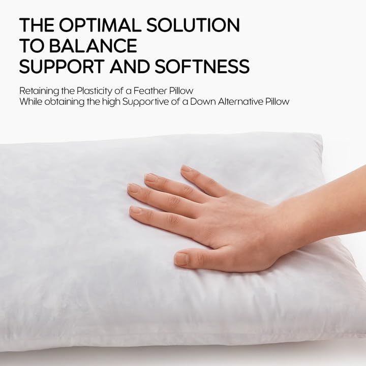 Swandream feather-rectangle lumbar insert on bed adds cozy decorative support.
