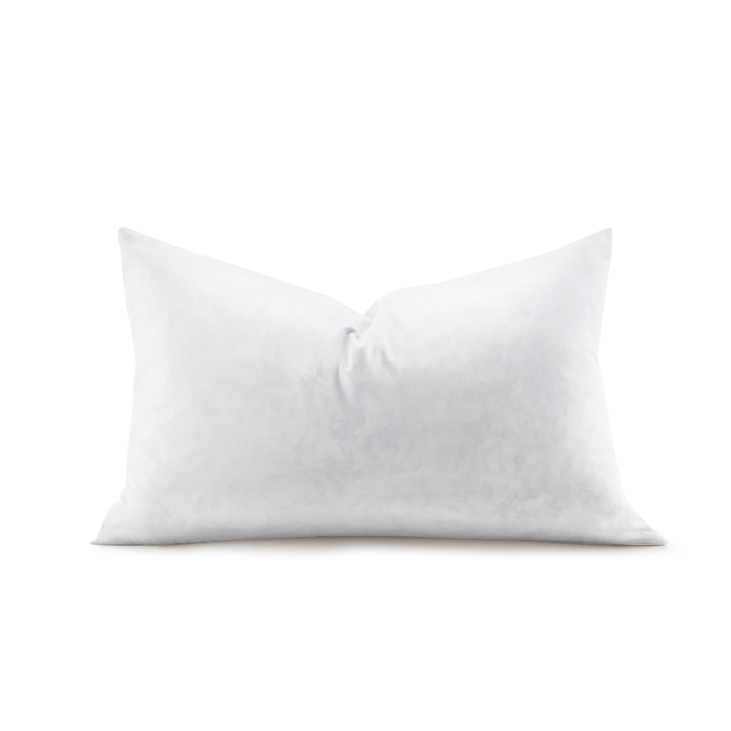 Swandream feather-rectangle-lumbar-pillow-insert offers plush lumbar support for a cozy sofa and chair.