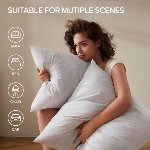 Swandream machine-washable pillow insert is easy to care for with cold-water washing.