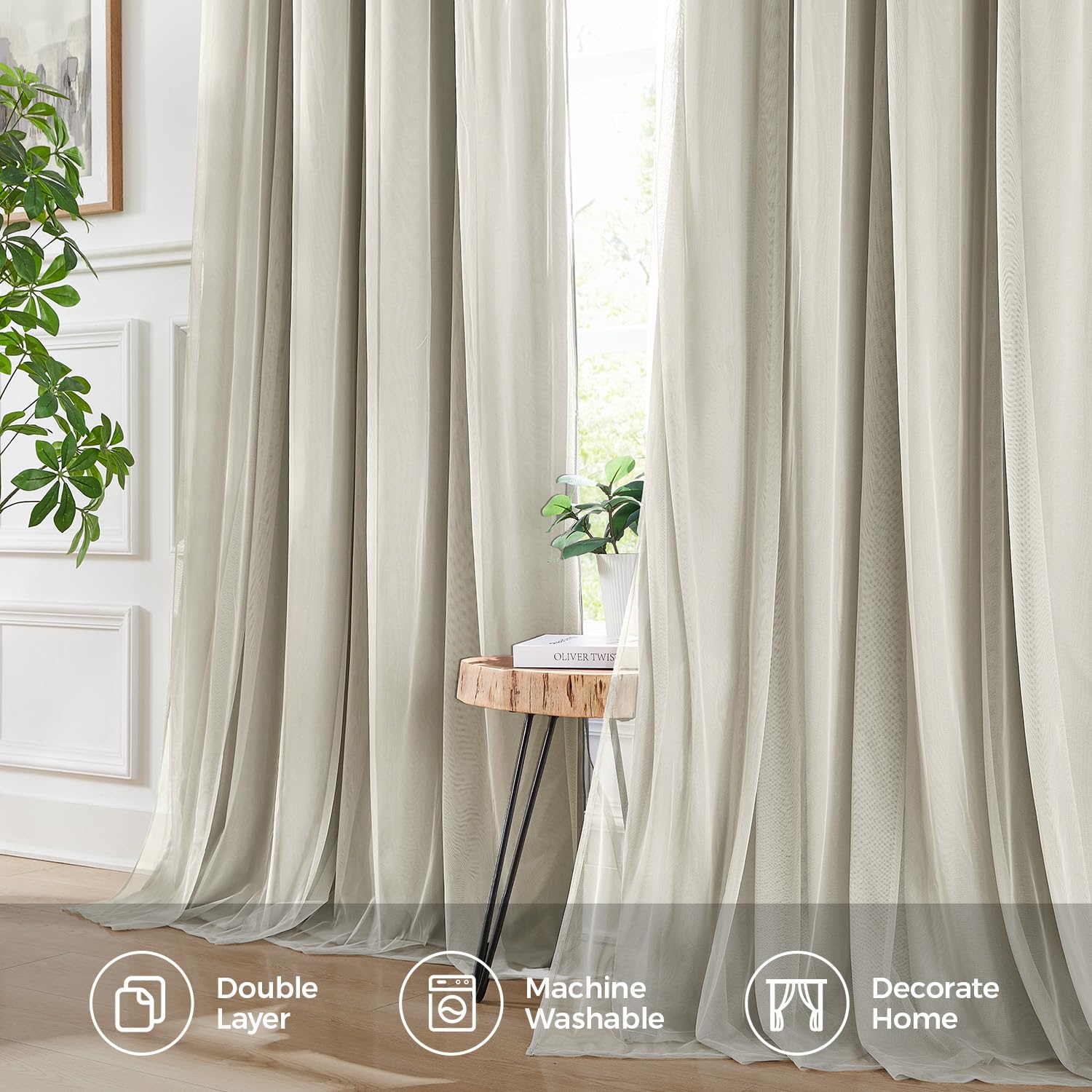 Swandream ivory curtains blend with décor while blocking light effectively