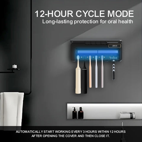 SwanKiss UV toothbrush sanitizer holder rechargeable battery; cordless convenience for daily use.