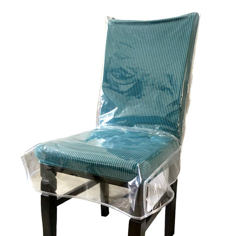 Swanna dining chair cover with backrest provides clear protection for spills and stains.