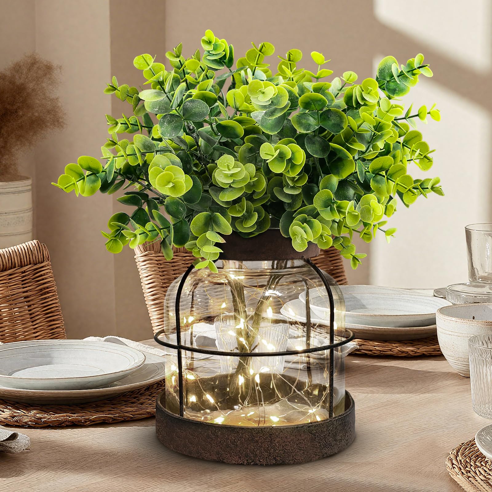 Swarenly greenery is removable, perfect for spring to winter styling.