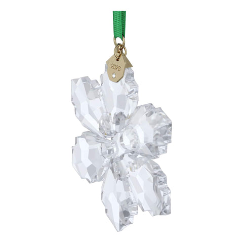 Swarovski Annual Edition Ornament 2026 hanging from green ribbon in festive display
