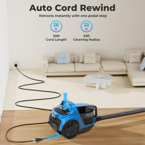 Sweepcent lightweight design enables easy stairs and under-bed cleaning.