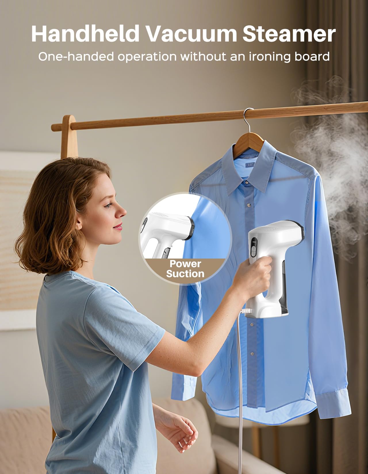 Sweepulire vacuum steamer heat-boost delivers rapid, efficient steaming.