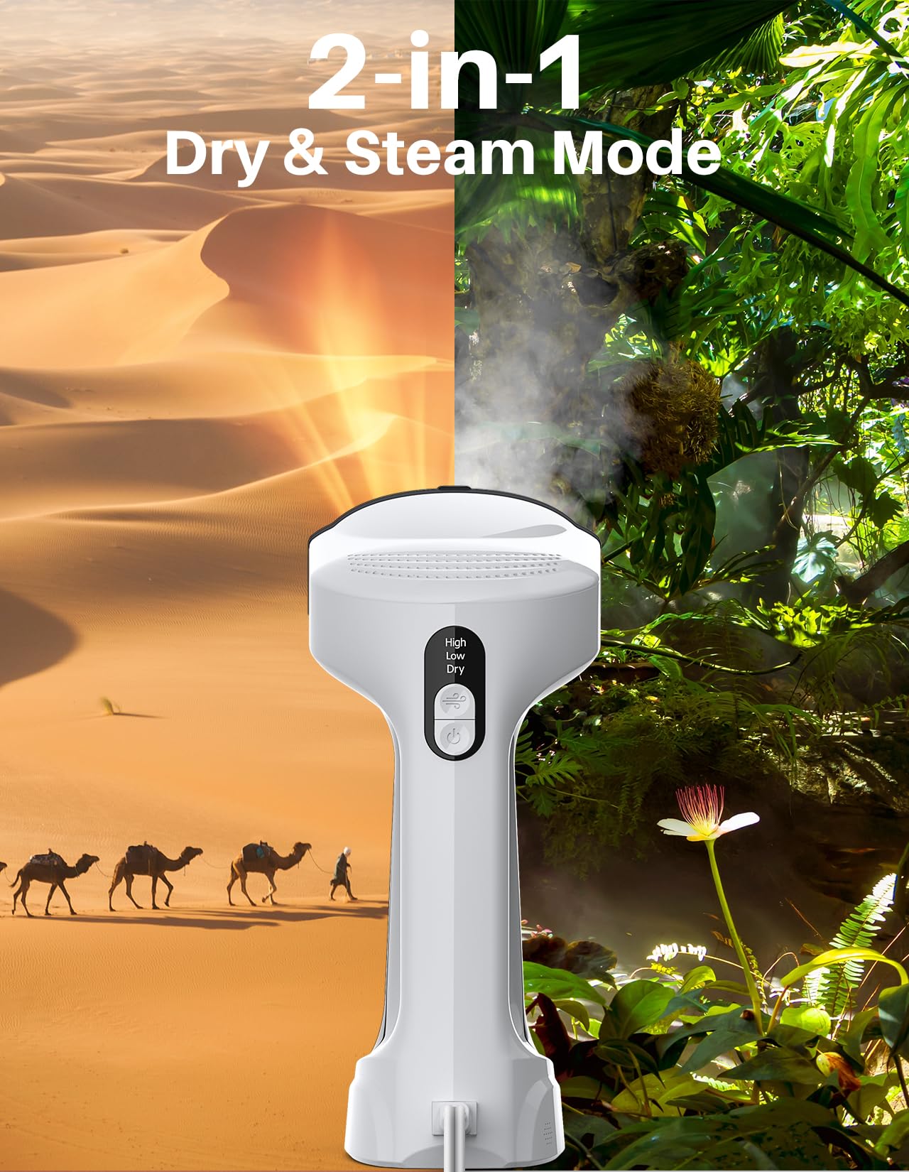 Sweepulire vacuum steamer LED display shows mode selection clearly.