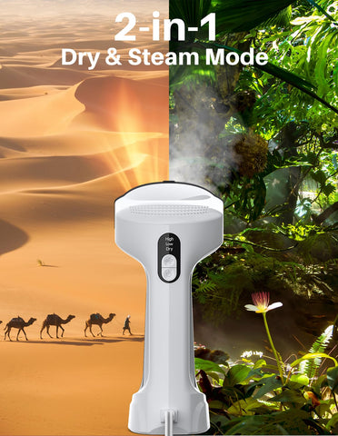 Sweepulire vacuum steamer LED display shows mode selection clearly.