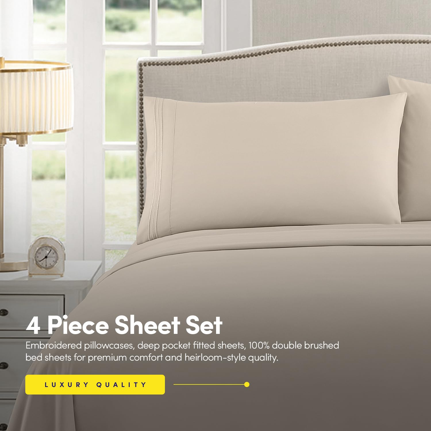 Sweet Home Collection 1500 Supreme elastic corner straps for stay-put fitted sheets