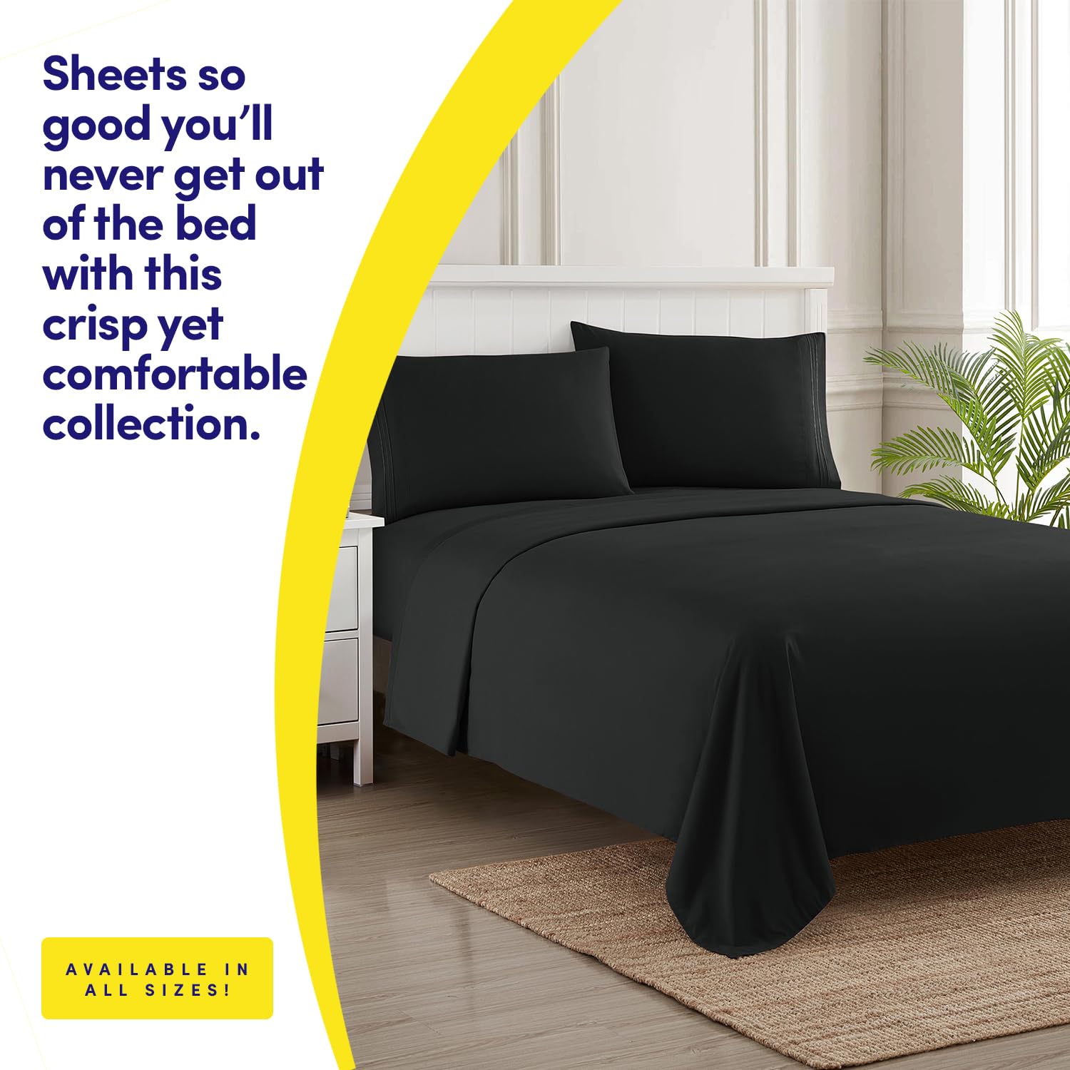 Sweet Home Collection 1500 Supreme deep-pocket sheets fit mattresses up to 16 inches deep.