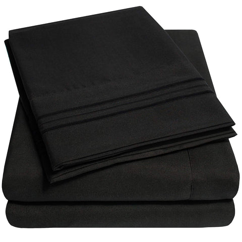 Sweet Home Collection 1500 Supreme fitted sheets with elastic corner straps keep bedding in place.