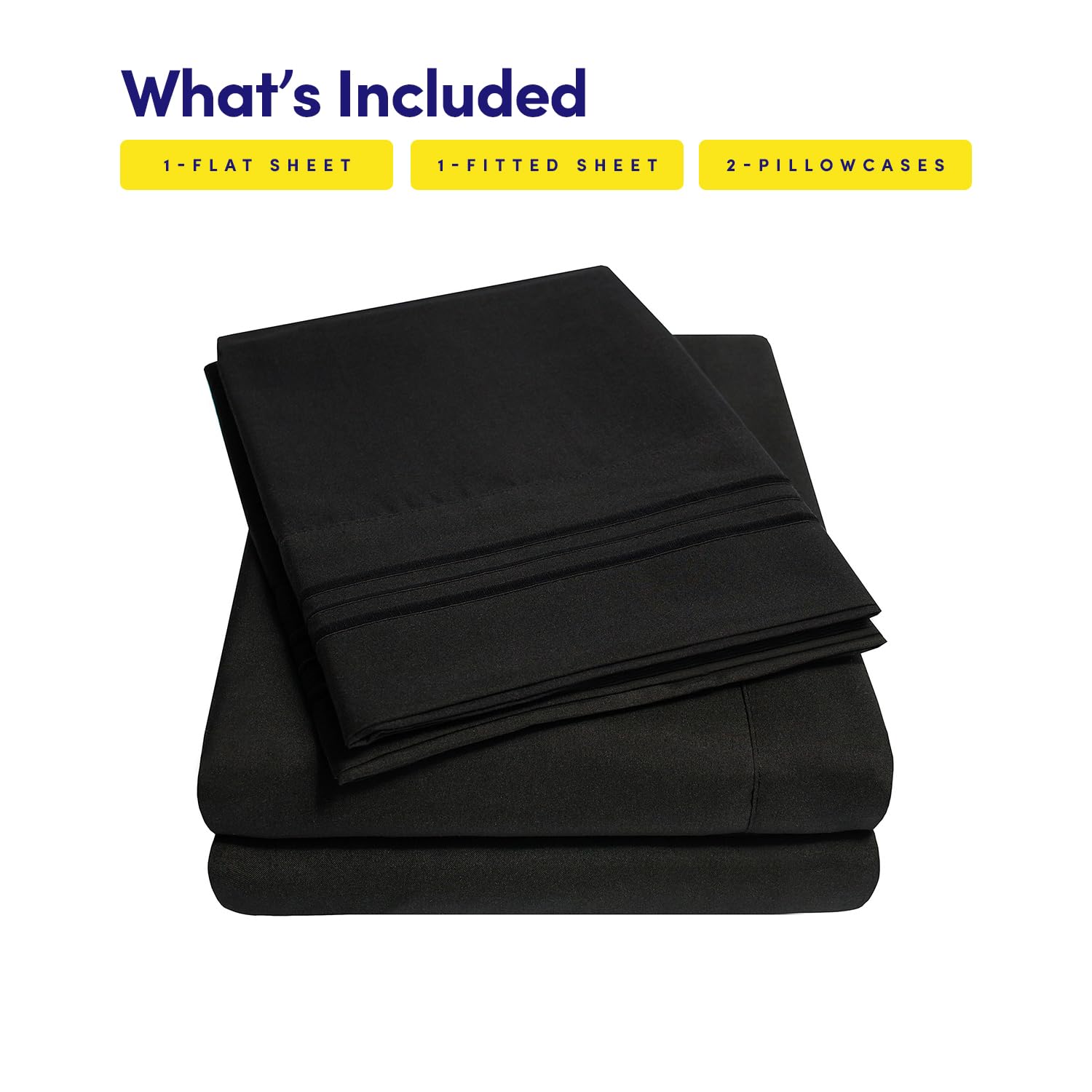 Sweet Home Collection 1500 Supreme wrinkle-resistant sheets stay smooth and neat.