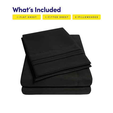 Sweet Home Collection 1500 Supreme wrinkle-resistant sheets stay smooth and neat.