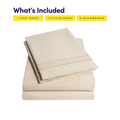 Sweet Home Collection 1500 Supreme king pillowcase beige cream with luxurious finish