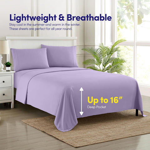 Sweet Home Collection 1500 Supreme lavender bedding in a cohesive bedroom setup