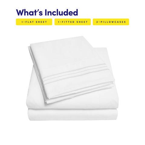 Sweet Home Collection 1500 Supreme pillowcase features triple-line embroidery for luxury detail.