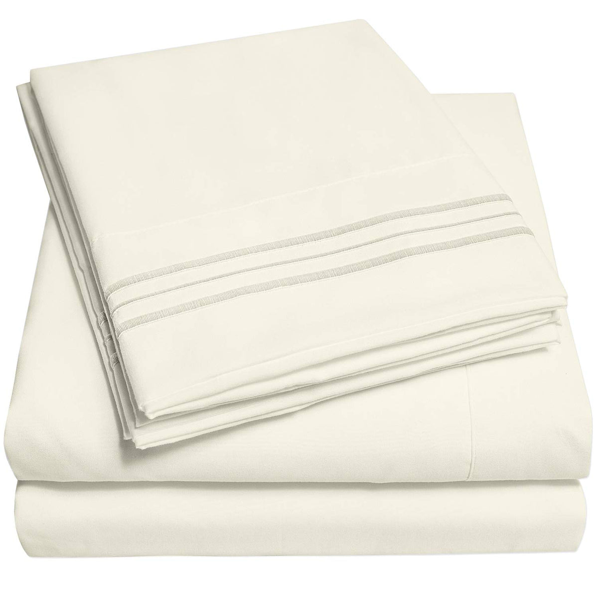 Sweet Home Collection 1500 Supreme queen fitted sheet straps for secure, wrinkle-free sleep.
