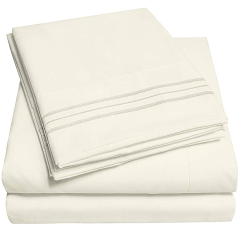Sweet Home Collection 1500 Supreme queen fitted sheet straps for secure, wrinkle-free sleep.