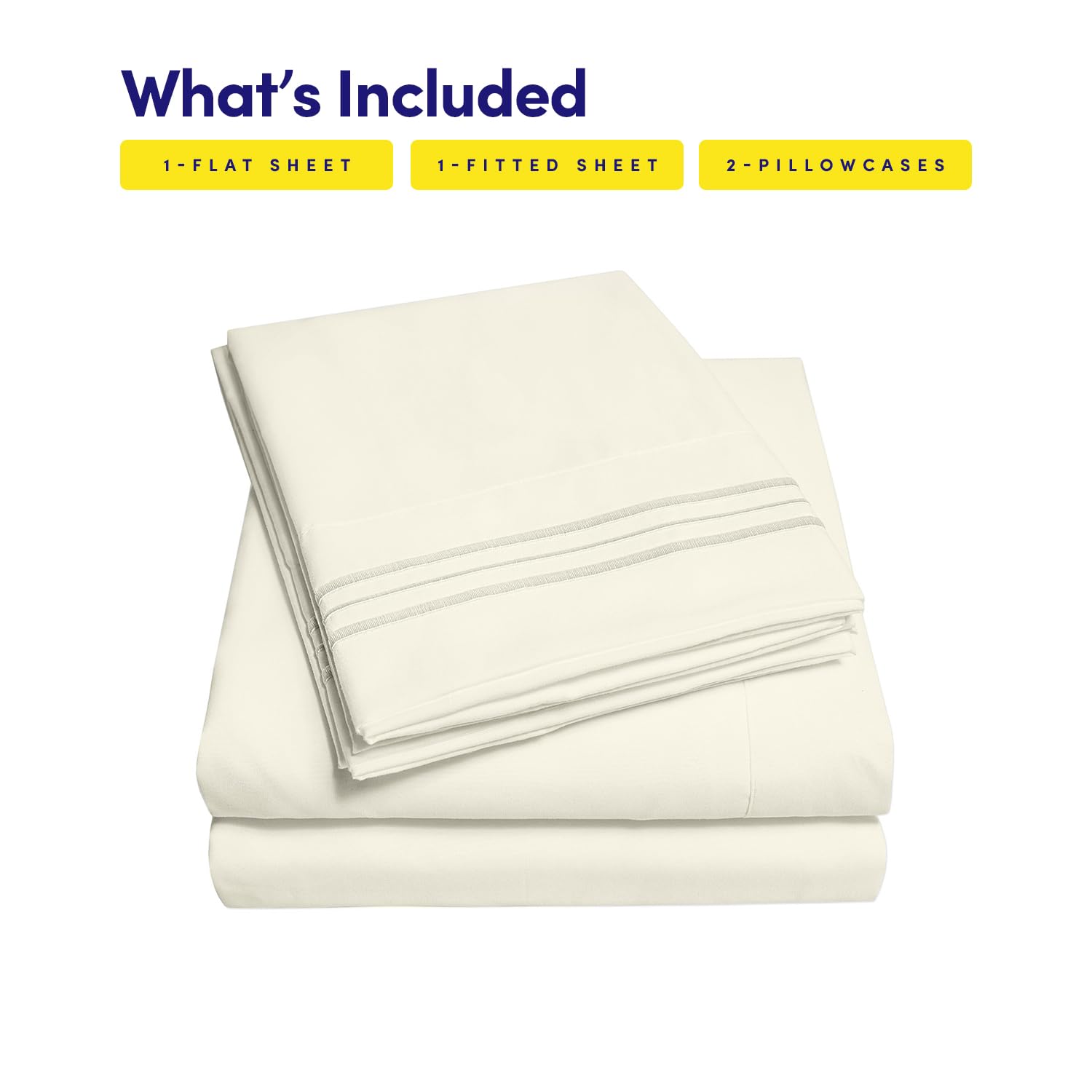 Sweet Home Collection 1500 Supreme queen pillowcases with soft fabric and durable edges.