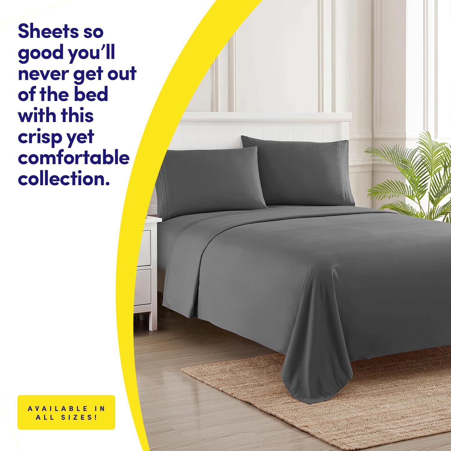 Soft, breathable microfiber from Sweet Home Collection for year-round comfort.