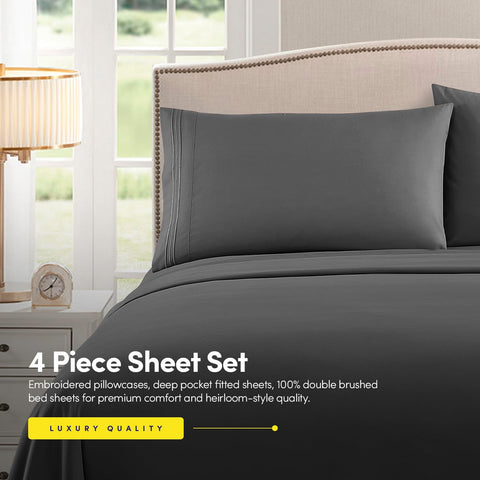Wrinkle-resistant finish keeps sheets looking fresh after washing.