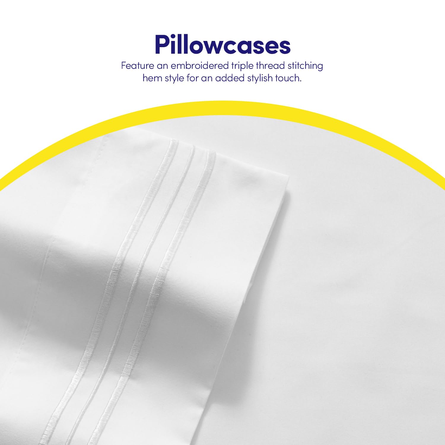 Sweet Home Collection 1500 Supreme tri-line embroidery on pillowcases