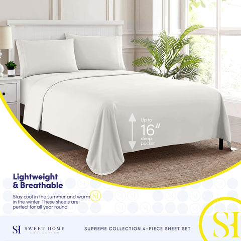 Sweet Home Collection 1800 Supreme deep-pocket sheets highlight extra softness.