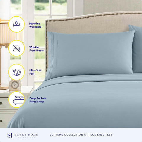 Close-up of 1800 Supreme fabric texture for lasting softness by Sweet Home Collection