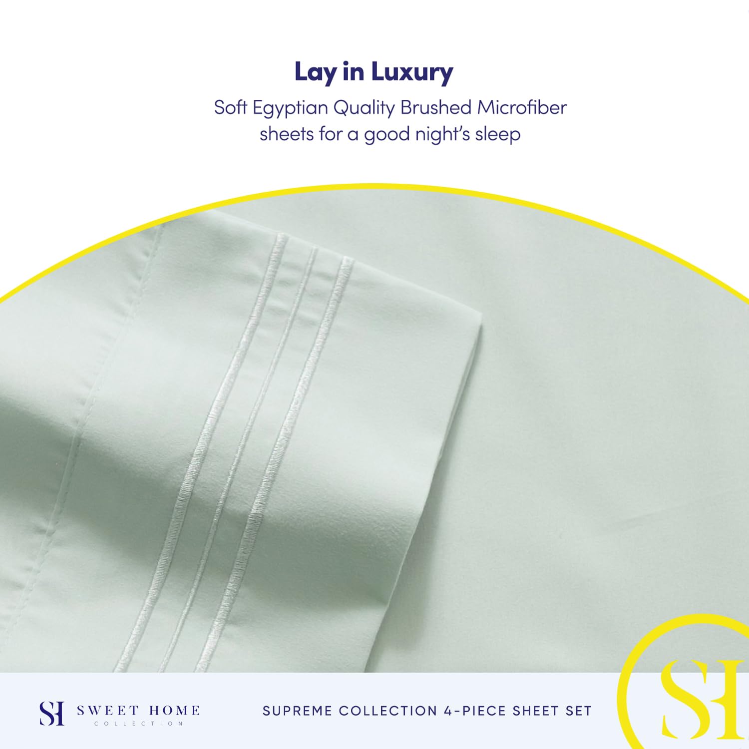 Sweet Home Collection 1800 sheet set in a cozy bedroom conveys luxurious look and breathability
