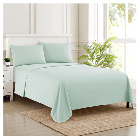 Sweet Home Collection 1800 flat sheet close-up shows ultra-soft microfiber for comfort