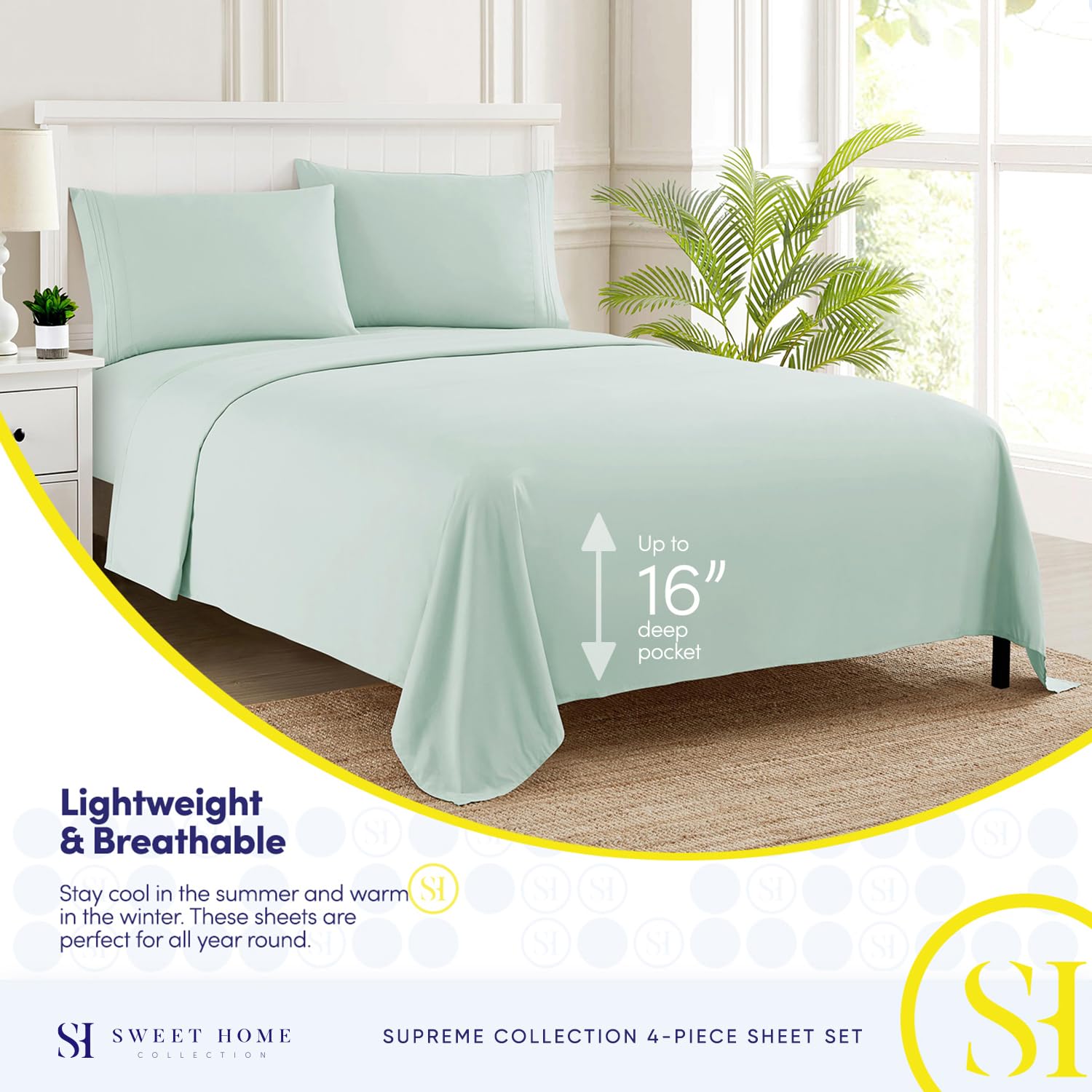 Sweet Home Collection 1800 pillowcases offer full coverage with a smooth premium feel