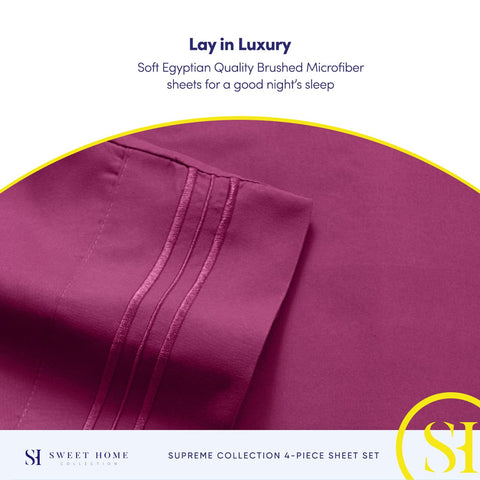 Sweet Home Collection berry bedding packaging showcases ready-to-use queen set