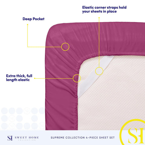 Sweet Home Collection berry color range demonstrates vibrant, easy-to-match bedroom styling