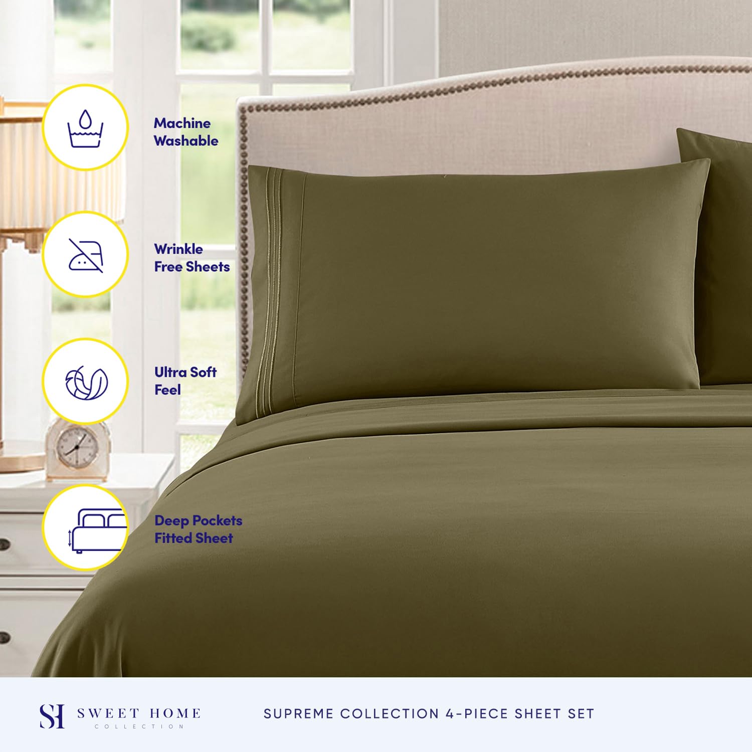 Close-up of brushed microfiber showing ultra-soft feel from Sweet Home Collection.