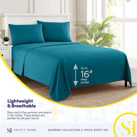 Sweet Home Collection built-in sheet straps keep the bed sheet in place.