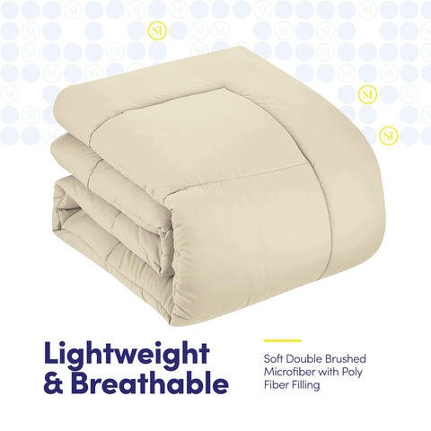 Sweet Home Collection king beige set designed for deeper mattresses and restful nights.