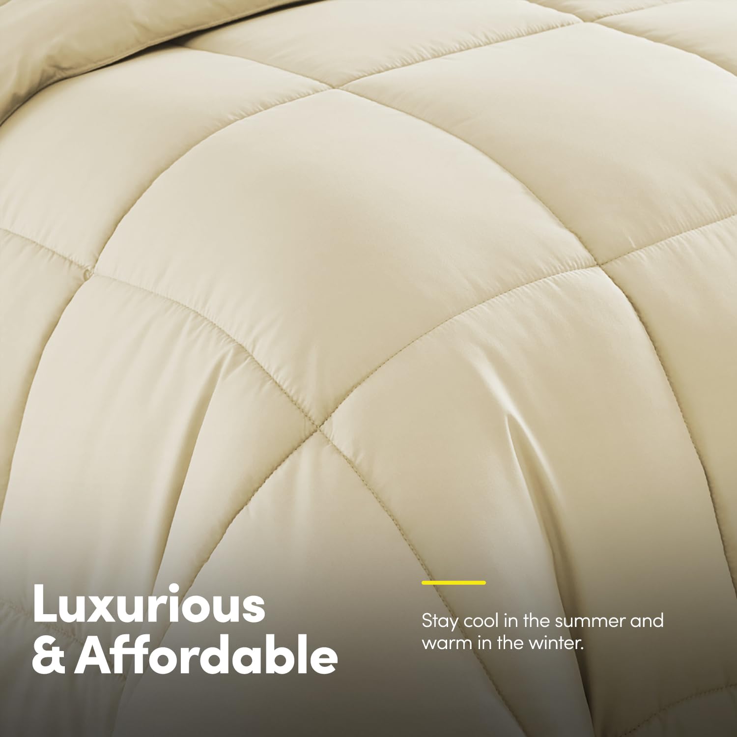 Sweet Home Collection queen beige set showcases breathable microfiber for daily comfort.