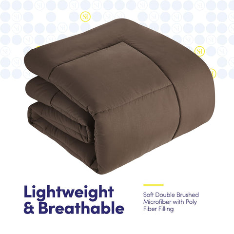 Sweet Home Collection deep-pocket design chocolate brown fits oversized mattresses securely.