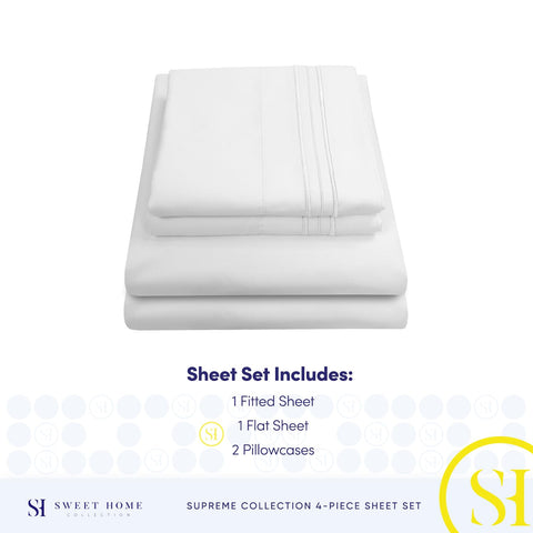 Sweet Home Collection deep pocket king sheets stay in place all night.