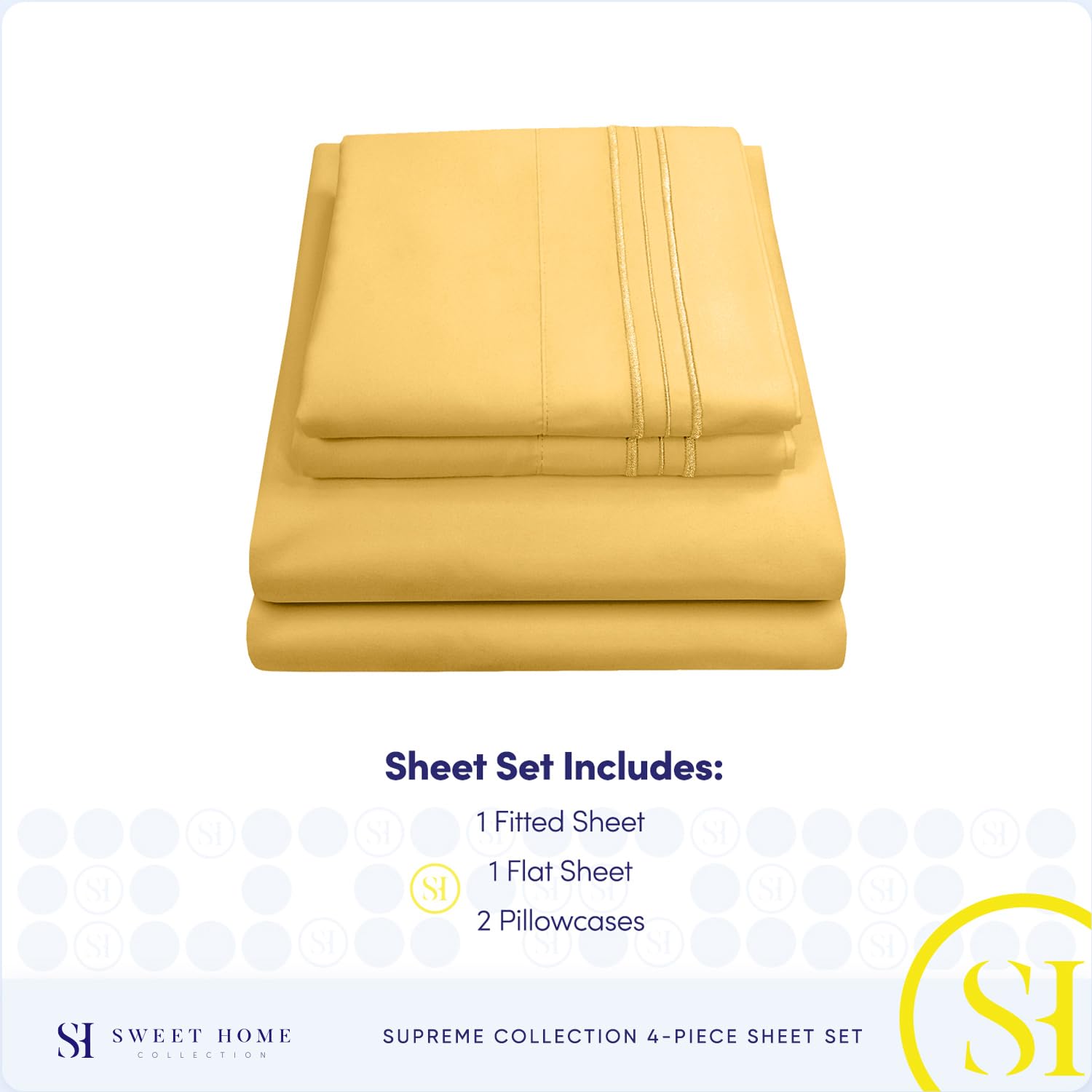 Sweet Home Collection deep pocket queen sheets fit deep mattresses with ease.
