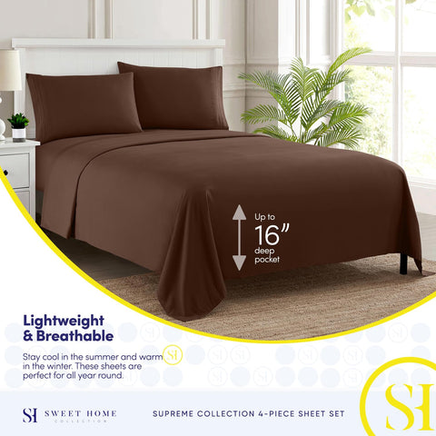 Sweet Home Collection built-in elastic corners demonstrate secure sheet attachment.