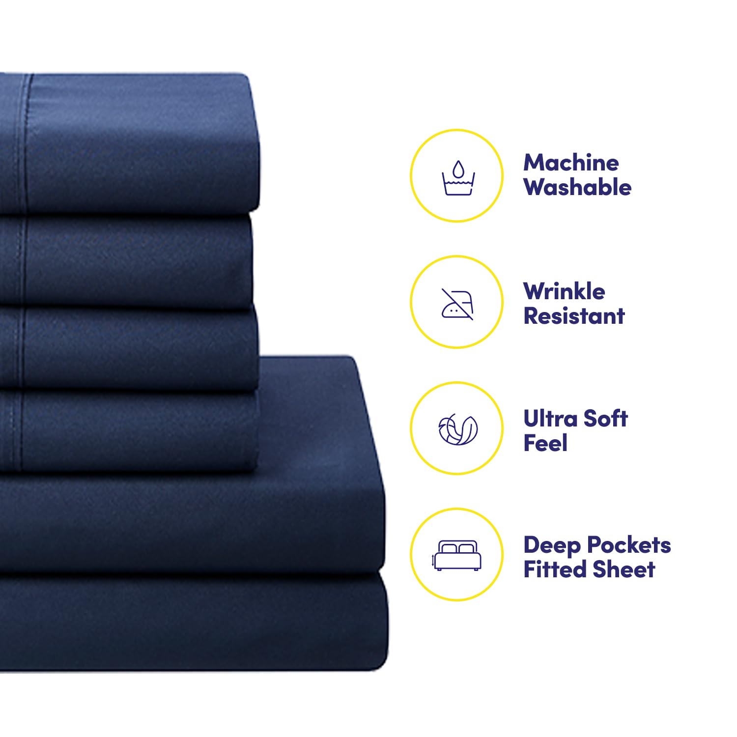 Sweet Home Collection flat sheet 102x66 provides smooth layering and easy care.