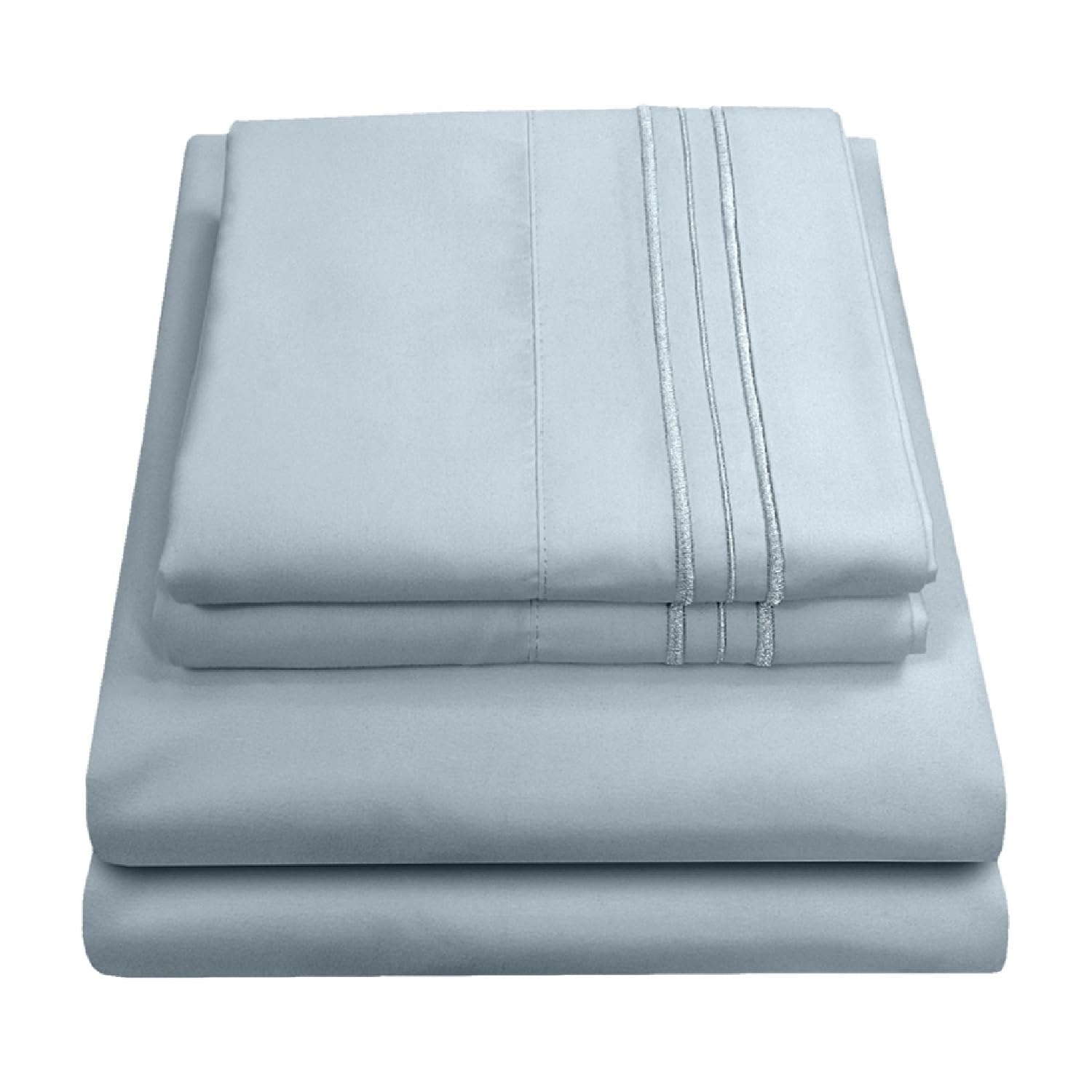Sweet Home Collection king-size sheets close-up of brushed microfiber texture for cooling comfort.