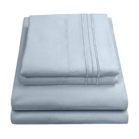 Sweet Home Collection king-size sheets close-up of brushed microfiber texture for cooling comfort.
