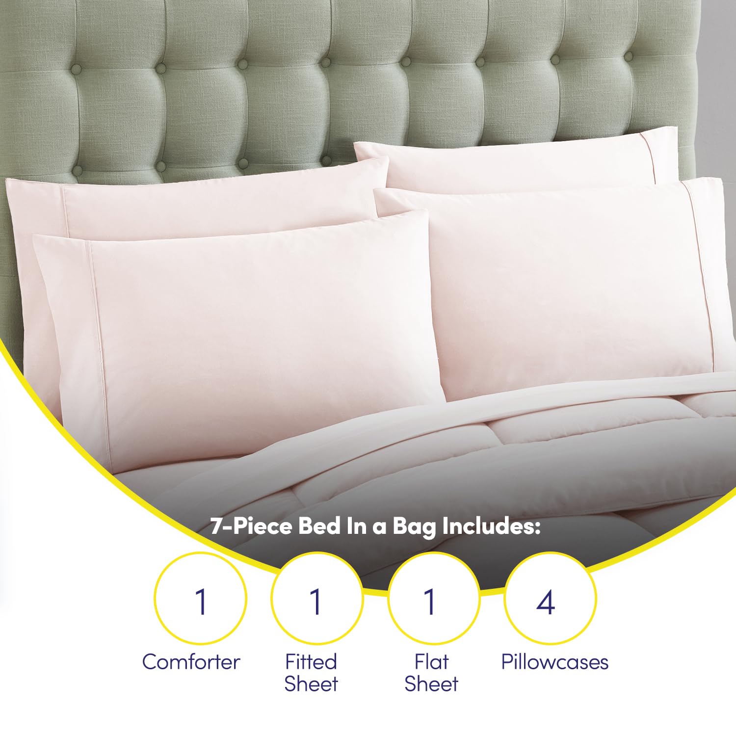 Sweet Home Collection pale pink decor option to match modern bedrooms