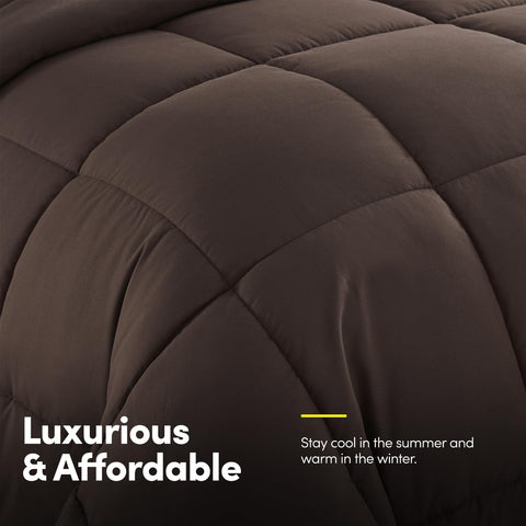 Sweet Home Collection pillowcases chocolate brown add soft touch and easy care.