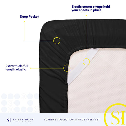 Sweet Home Collection king-size pillowcases, fits standard king pillows.