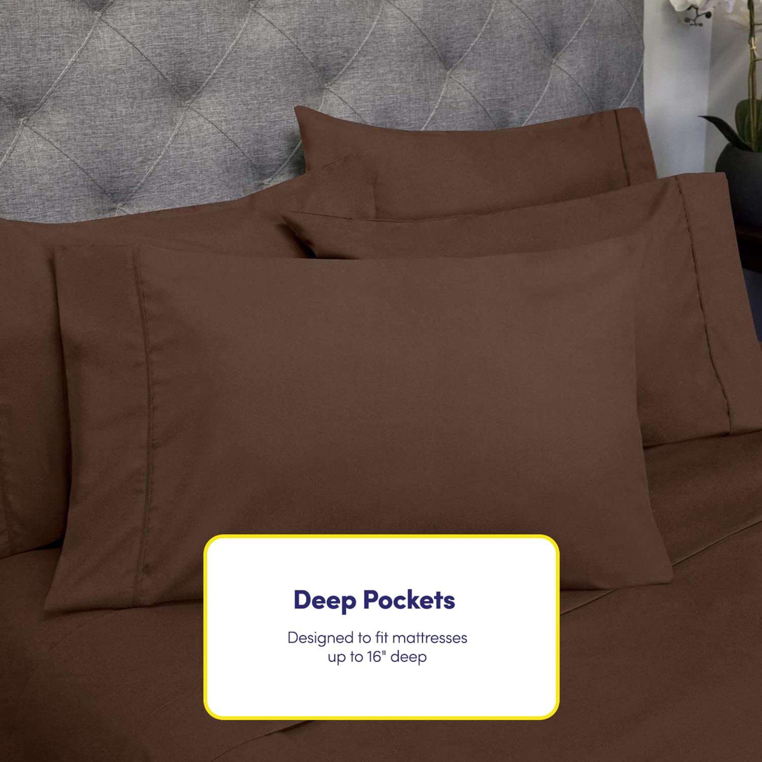 Sweet Home Collection 6-piece layout includes fitted sheet, flat sheet, and pillowcases.